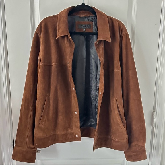 Rag Bone Owen Suede Trucker Jacket Size XL Men's NEW